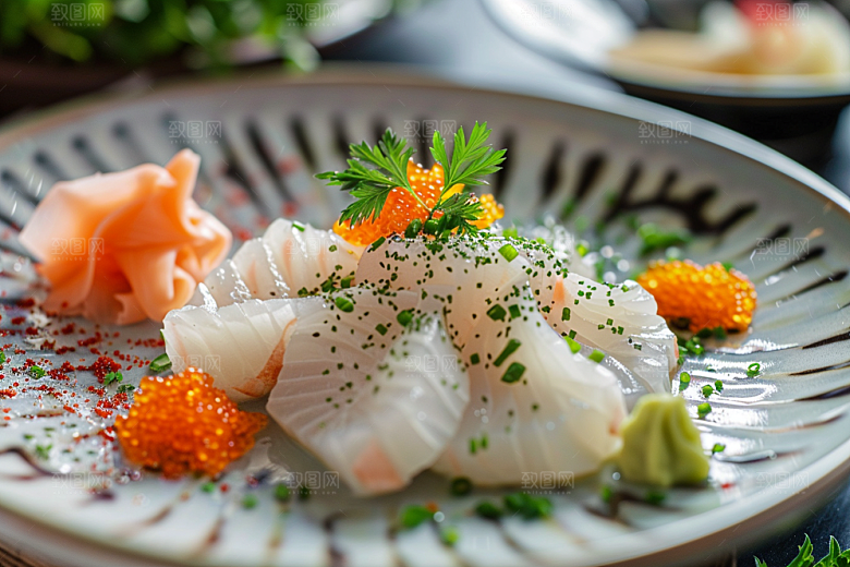 美味生鱼片新鲜刺身摄影图