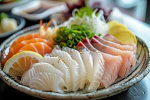 美味生鱼片刺身美味摄影图