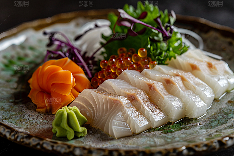 美味生鱼片高清冰箱摄影图