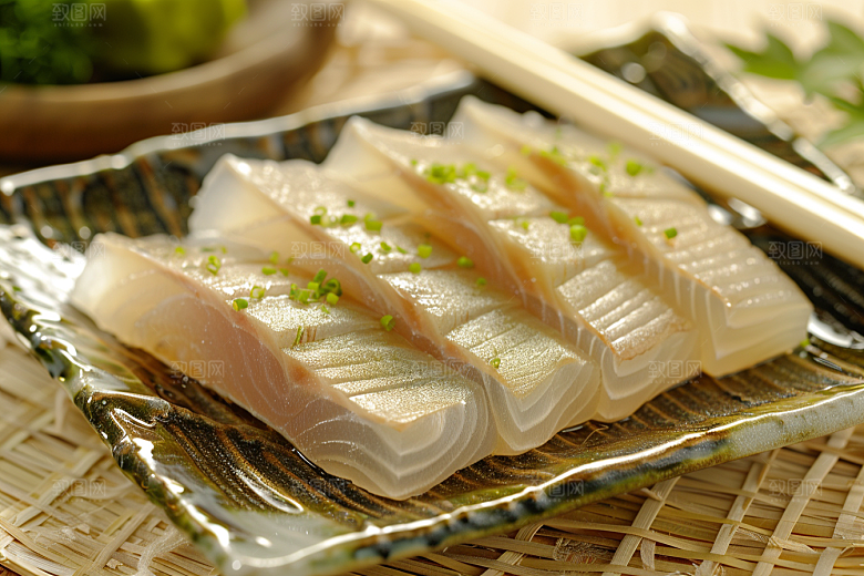 美味生鱼片新鲜冰箱摄影图