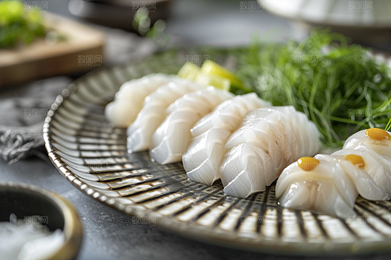 美味生鱼片鱼生美食摄影图