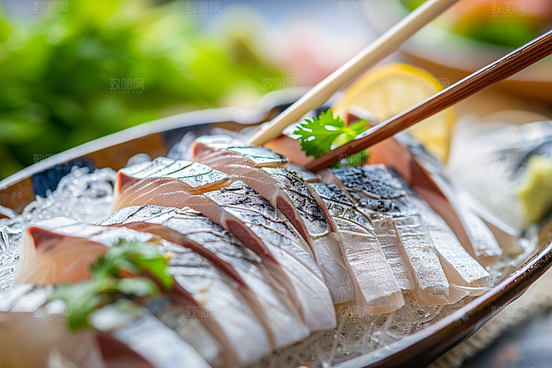 美味生鱼片冰箱食材摄影图