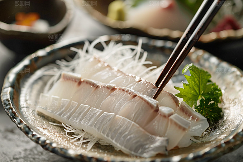 美味生鱼片海鲜冰箱摄影图