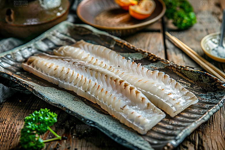 美味生鱼片海鲜鱼生摄影图