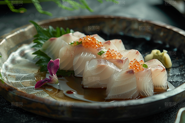 美味生鱼片海鲜食材摄影图