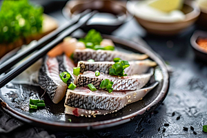 美味生鱼片美味鱼肉摄影图