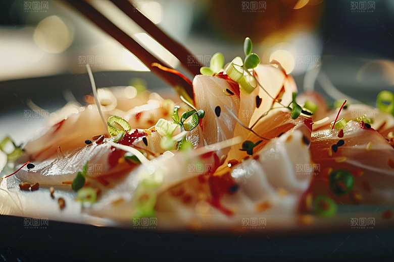 美味生鱼片高清美食摄影图