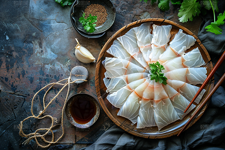 美味生鱼片日料鱼生摄影图