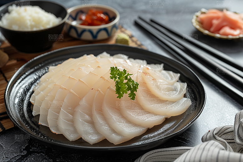 美味生鱼片鱼肉日料摄影图