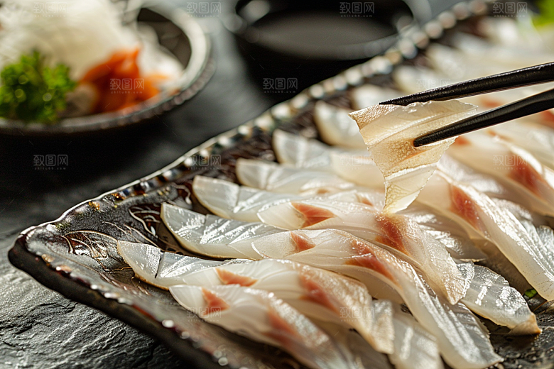 美味生鱼片食材美食摄影图