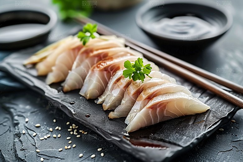 美味生鱼片鱼生刺身摄影图