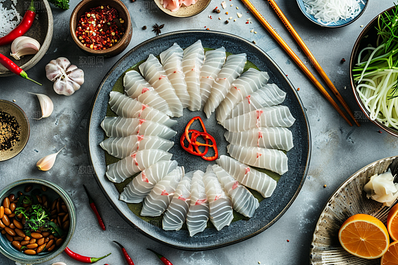 美味生鱼片海鲜高清摄影图