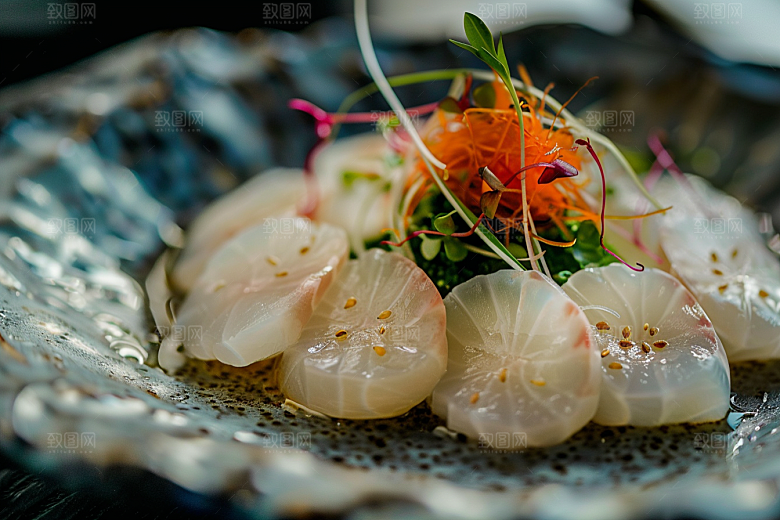 美味生鱼片鱼生日料摄影图