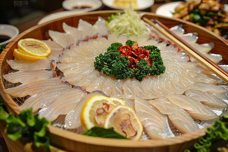 美味生鱼片美食鱼生摄影图