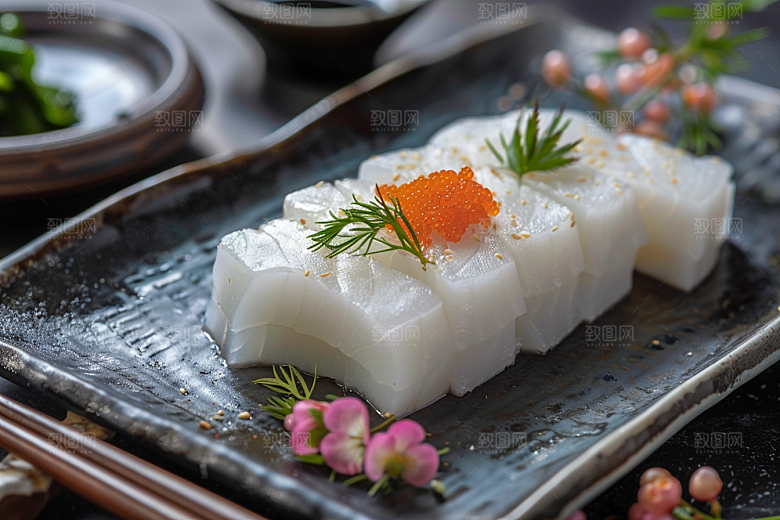 美味生鱼片美味冰箱摄影图