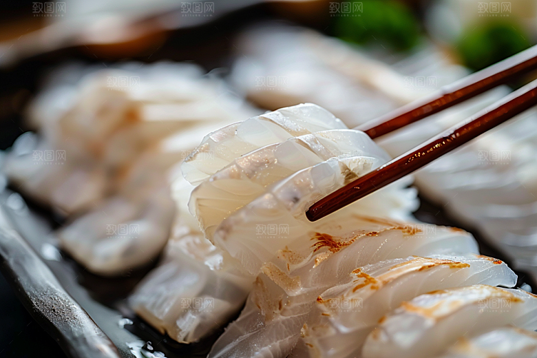 美味生鱼片冰箱食材摄影图