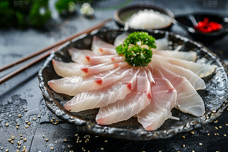 美味生鱼片日料美食摄影图