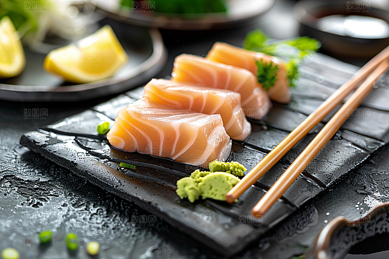 美味生鱼片鱼生食材摄影图