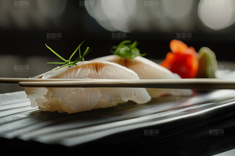 美味生鱼片鱼肉高清摄影图