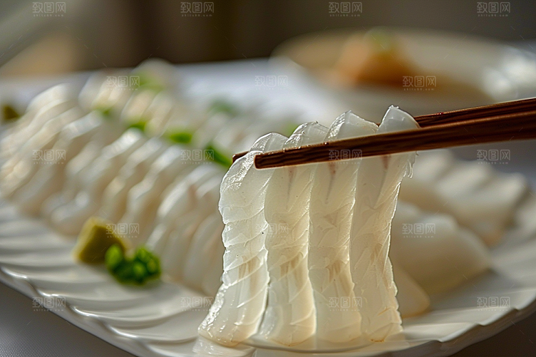 美味生鱼片冰箱美味摄影图