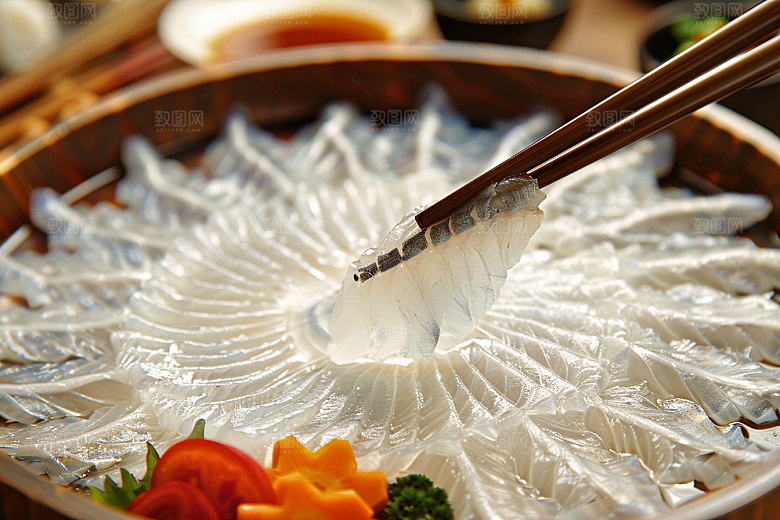 美味生鱼片美味鱼肉摄影图