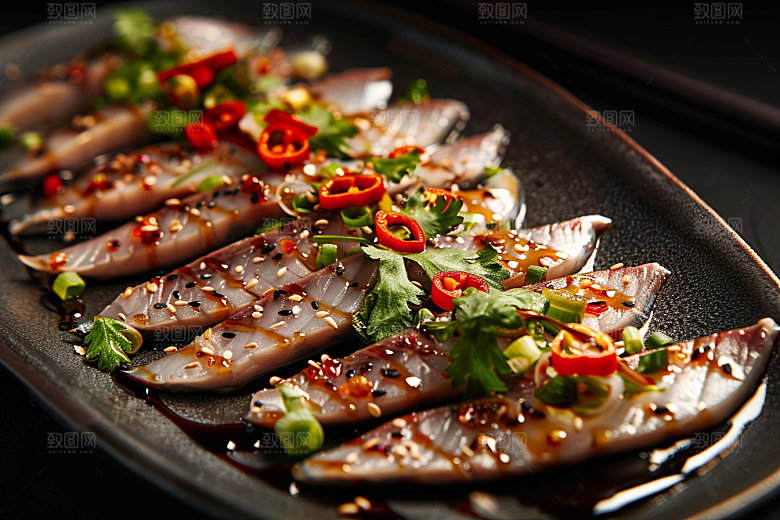 美味生鱼片美食海鲜摄影图
