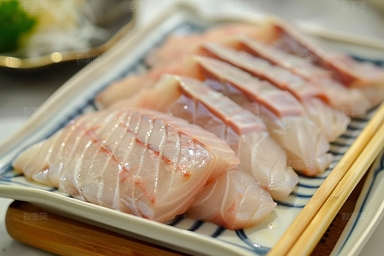 美味生鱼片美食鱼肉摄影图
