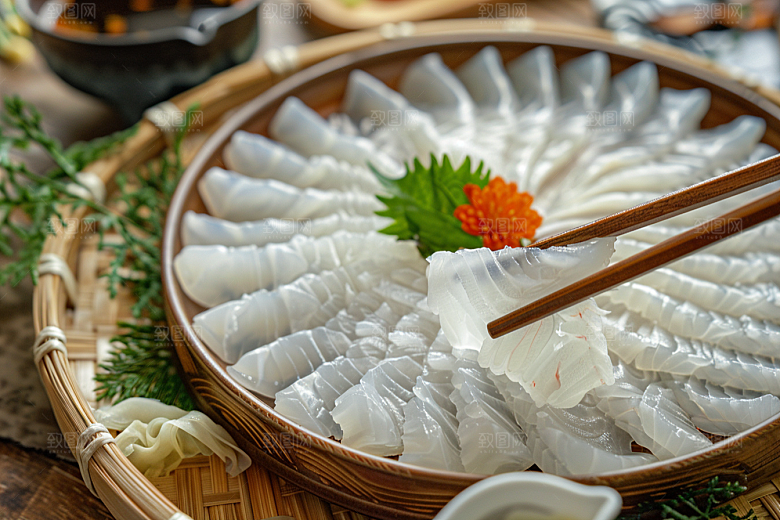 美味生鱼片海鲜美食摄影图