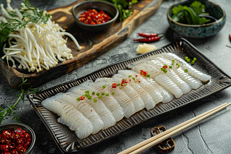 美味生鱼片美味刺身摄影图