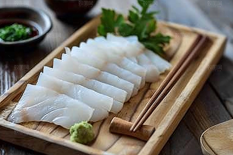 美味生鱼片日料刺身摄影图