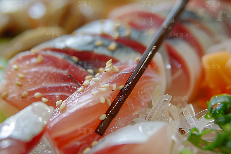 美味生鱼片海鲜食材摄影图