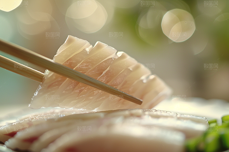 美味生鱼片冰箱新鲜摄影图