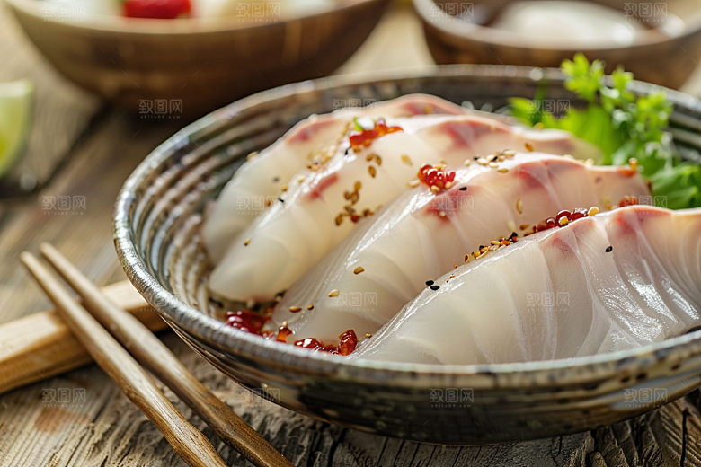 美味生鱼片新鲜刺身摄影图