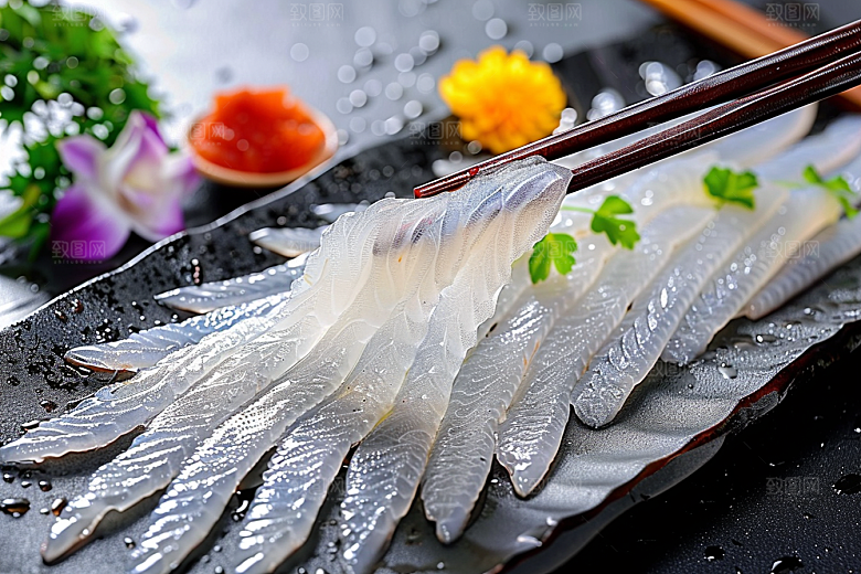 美味生鱼片美味冰箱摄影图