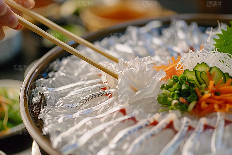 美味生鱼片冰箱海鲜摄影图