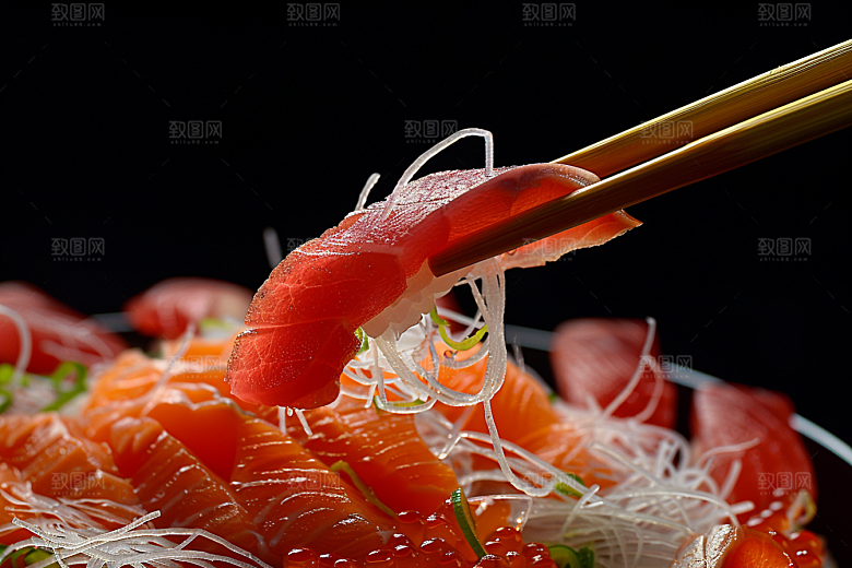 美味生鱼片高清鱼肉摄影图