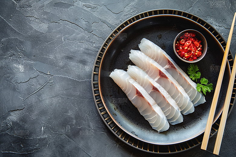 美味生鱼片日料美食摄影图