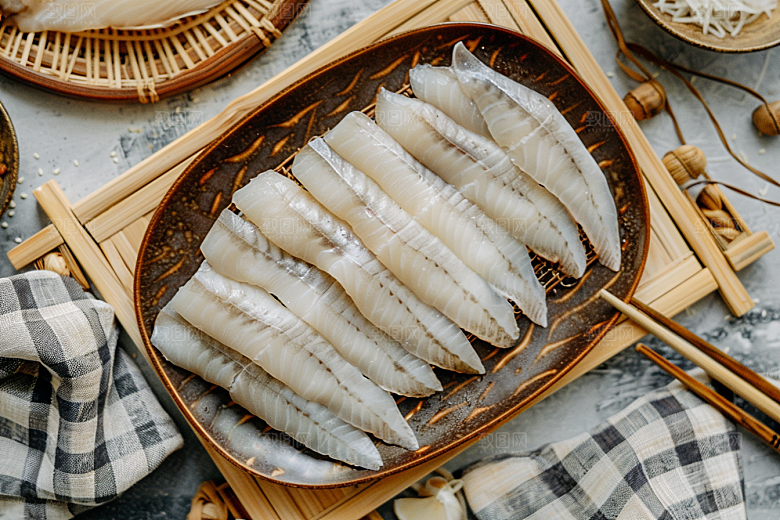 美味生鱼片鱼肉食材摄影图