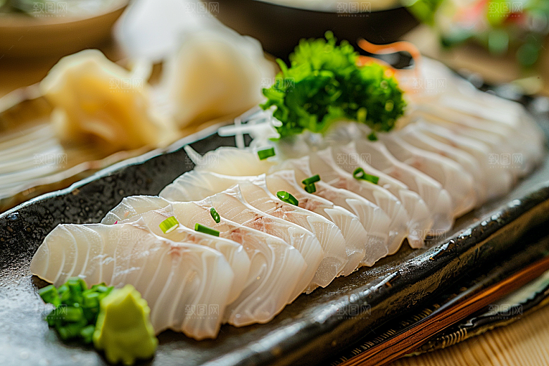美味生鱼片新鲜冰箱摄影图