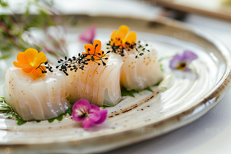 美味生鱼片美食新鲜摄影图