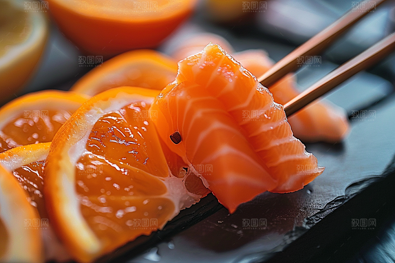 美味生鱼片鱼肉鱼生摄影图