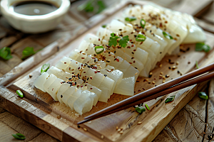 美味生鱼片美味冰箱摄影图