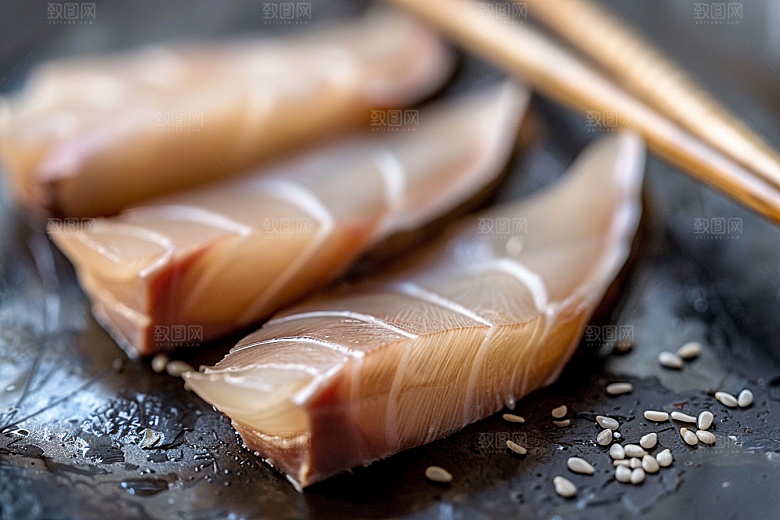 美味生鱼片食材冰箱摄影图