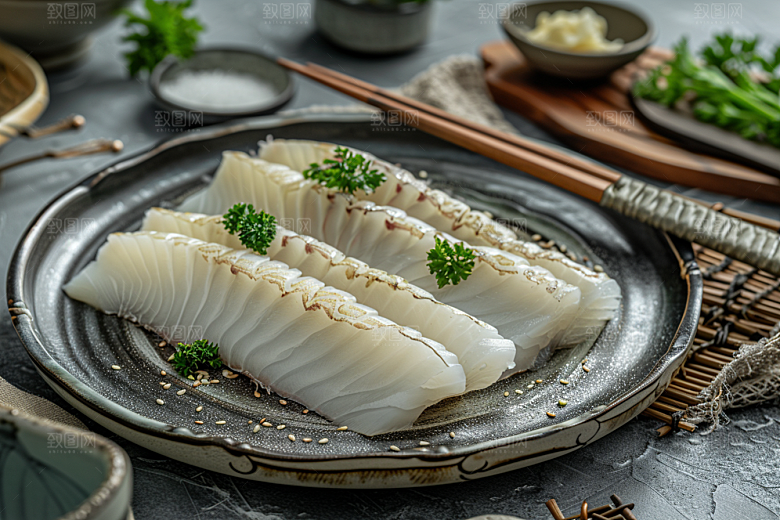 美味生鱼片鱼生海鲜摄影图