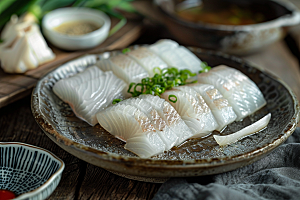 美味生鱼片冰箱刺身摄影图