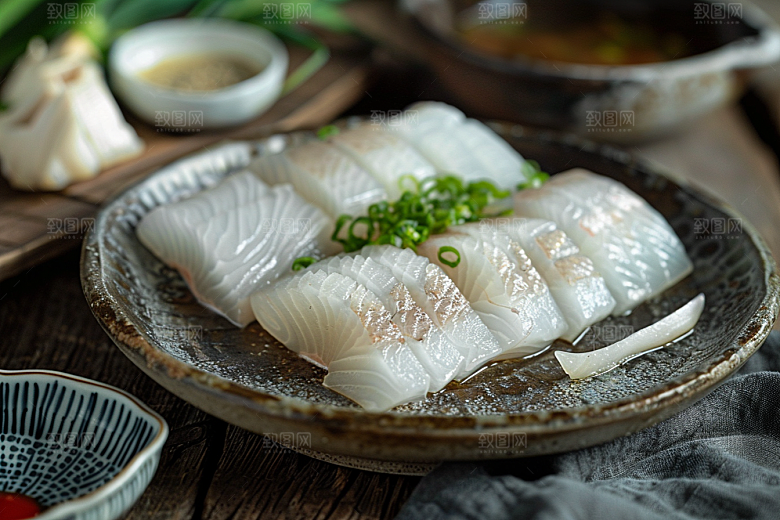 美味生鱼片冰箱刺身摄影图