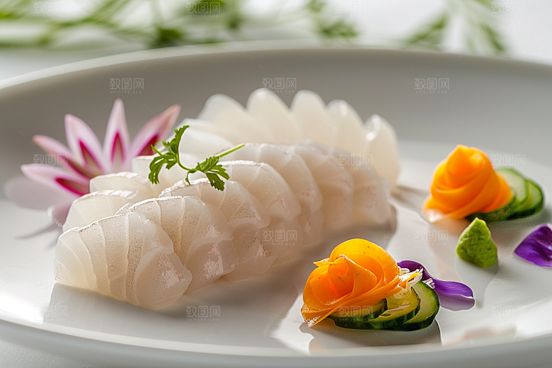美味生鱼片新鲜美味摄影图