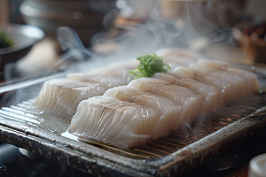 美味生鱼片鱼肉刺身摄影图