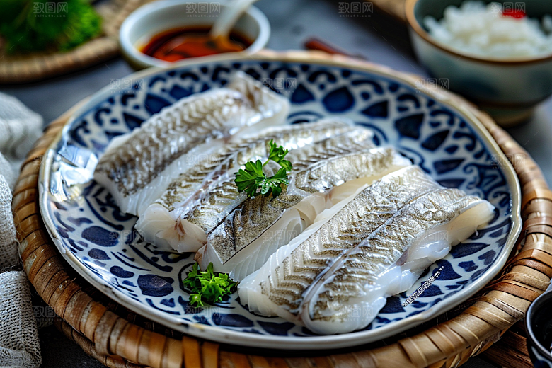 美味生鱼片鱼肉美食摄影图