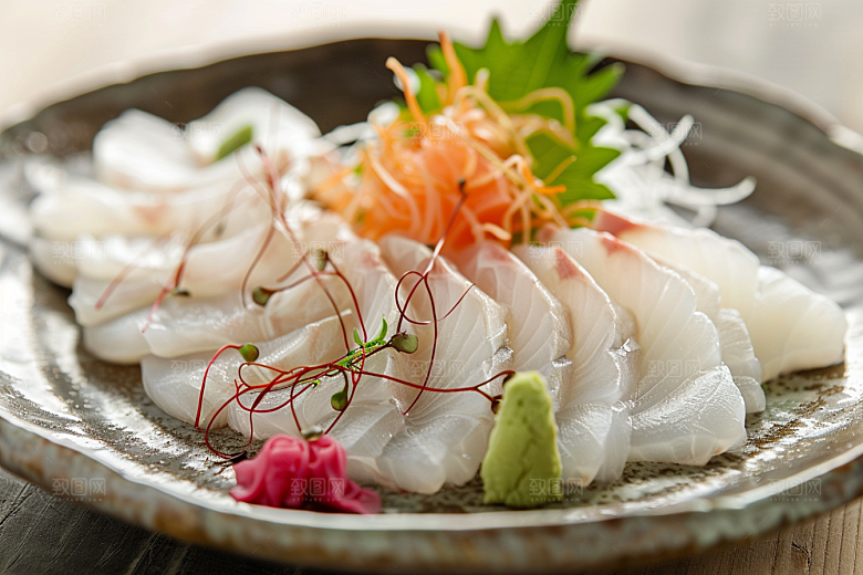 美味生鱼片日料冰箱摄影图